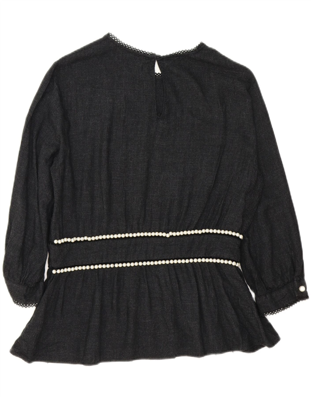 ZARA Womens Blouse Top UK 16 Large Black Vintage Zara and Second-Hand Zara from Messina Hembry 