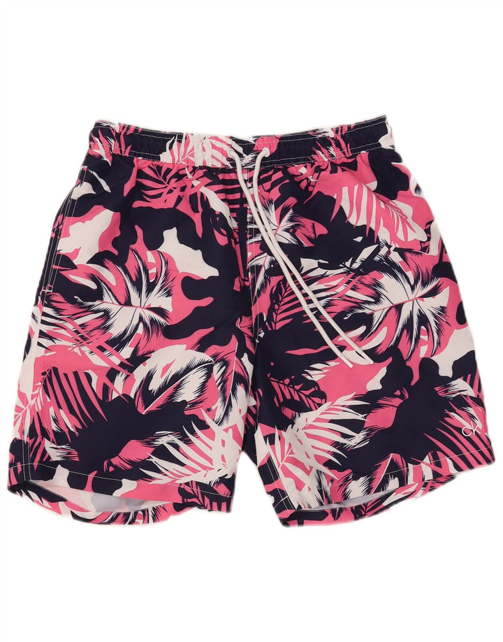 CALVIN KLEIN Mens Swimming Shorts Medium  Pink Floral Polyester