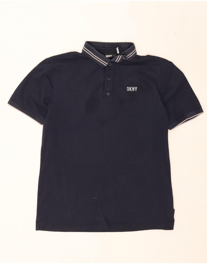 Tricou polo pentru bărbați Dkny, mediu bleumarin, cu dungi