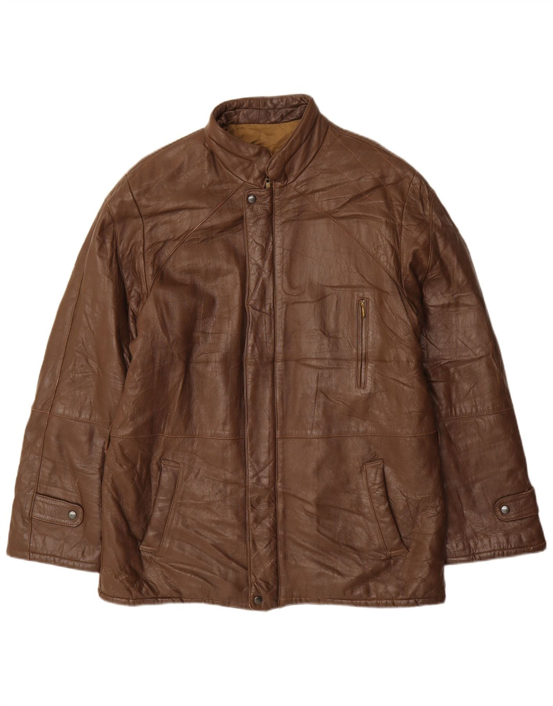 Jachetă de piele pentru bărbați VINTAGE IT 52 XL din piele maro