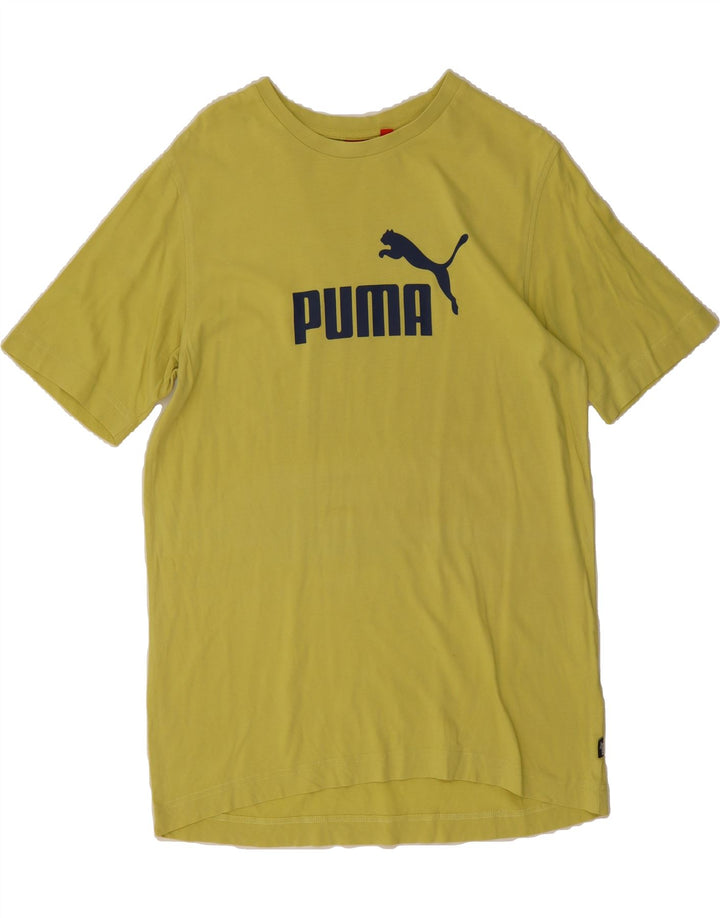 PUMA Mens Graphic T-Shirt Top Medium Yellow Cotton Vintage Puma and Second-Hand Puma from Messina Hembry 