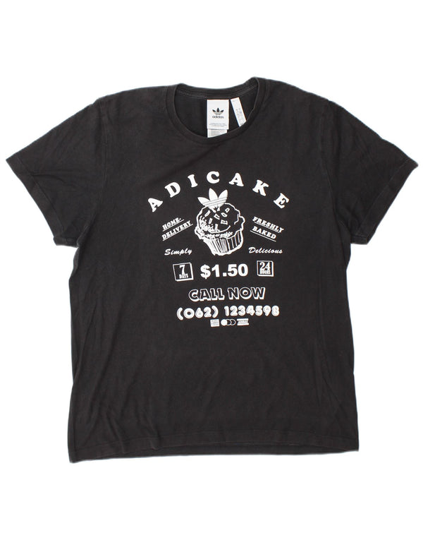 Tricou grafic pentru bărbați Adidas Top mare, gri bumbac