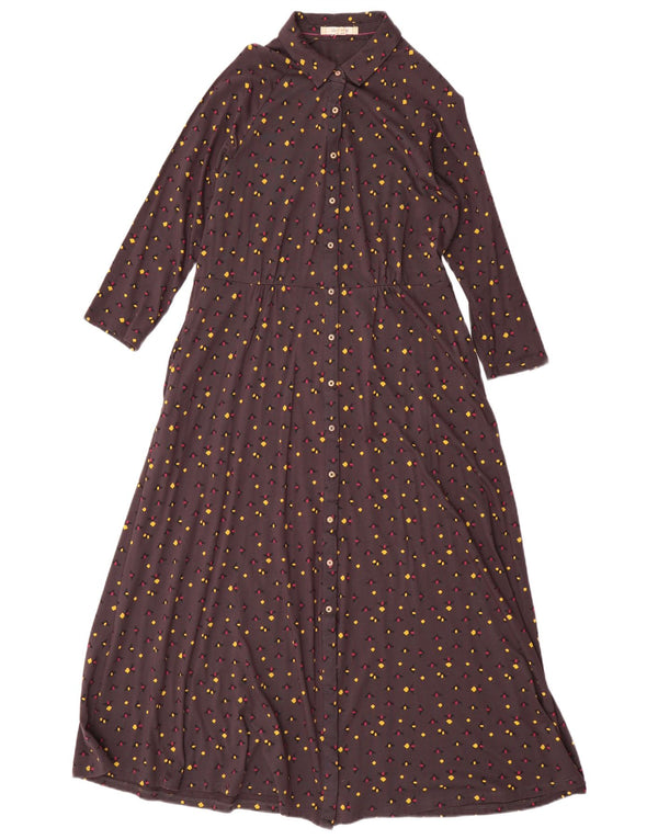 White Stuff Rochie cămașă maxi cu mâneci 3/4 pentru femei UK 10 Small Grey Spotted