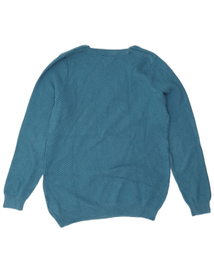 MASSIMO DUTTI Pulover pentru bărbați cu gât crew pulover mare, albastru, bumbac