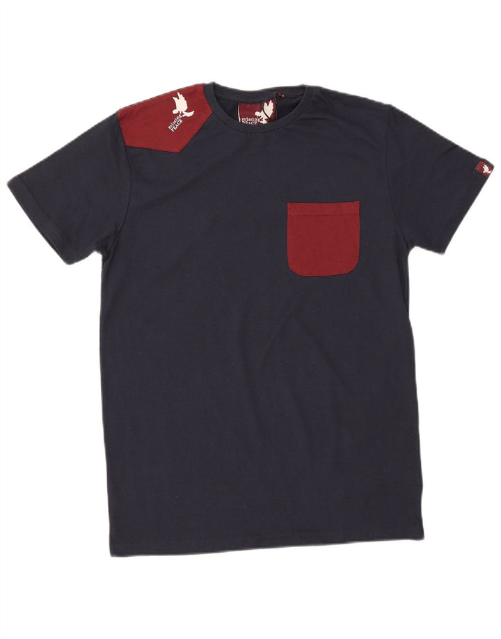 MISSING PEACE Tricou grafic pentru bărbați Top mic, albastru bleumarin, bumbac color bloc