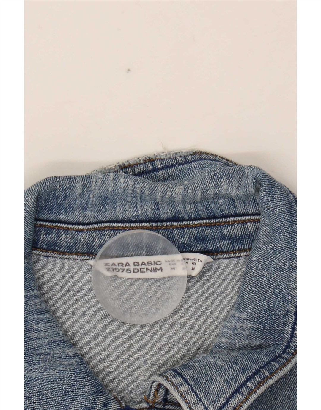 Jachetă de blugi pentru femei Zara UK 12, bumbac albastru mediu