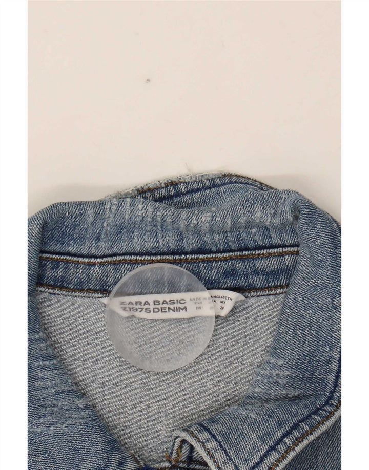 Jachetă de blugi pentru femei Zara UK 12, bumbac albastru mediu