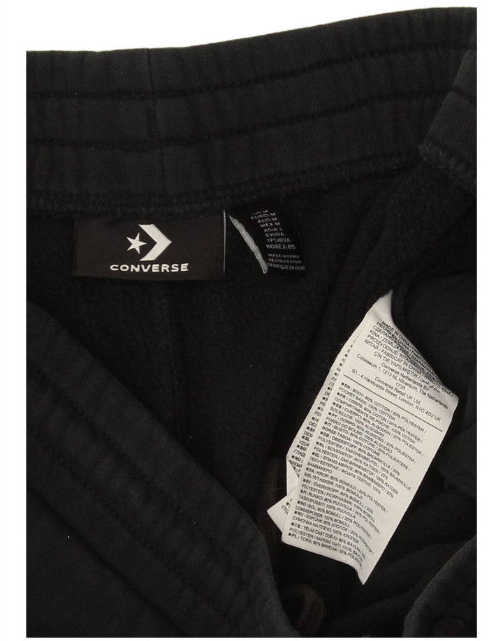 Pantaloni de trening grafic Converse pentru bărbați Joggeri, bumbac mediu negru