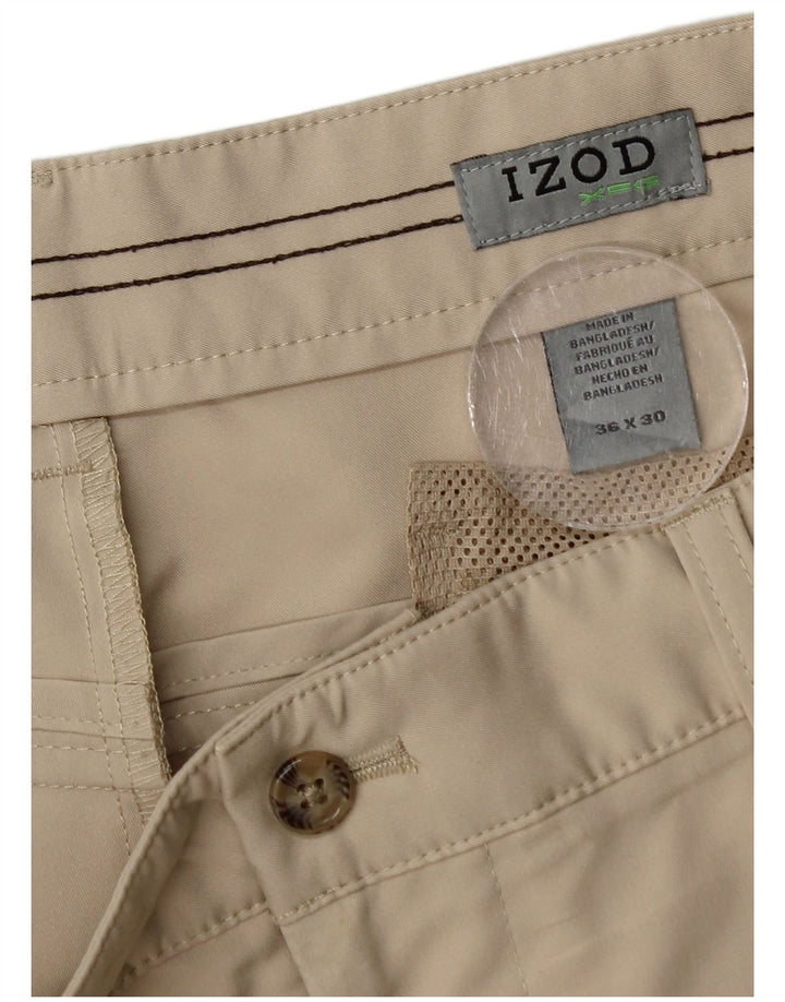 Pantaloni chino drept bărbați Izod L36 L28 poliester bej