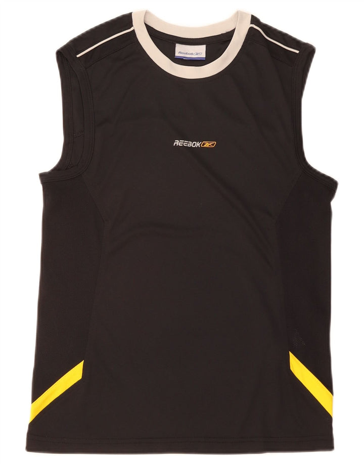 Top cu vestă grafică pentru bărbați Reebok XS, negru, poliester