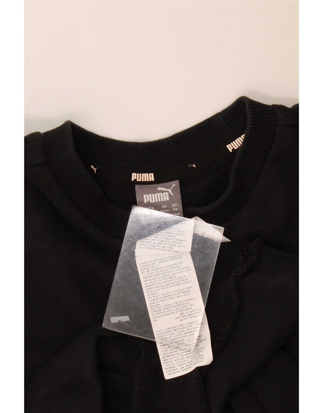 Puma Băieți Pulover Grafic Pulover 11-12 Ani Bumbac Negru