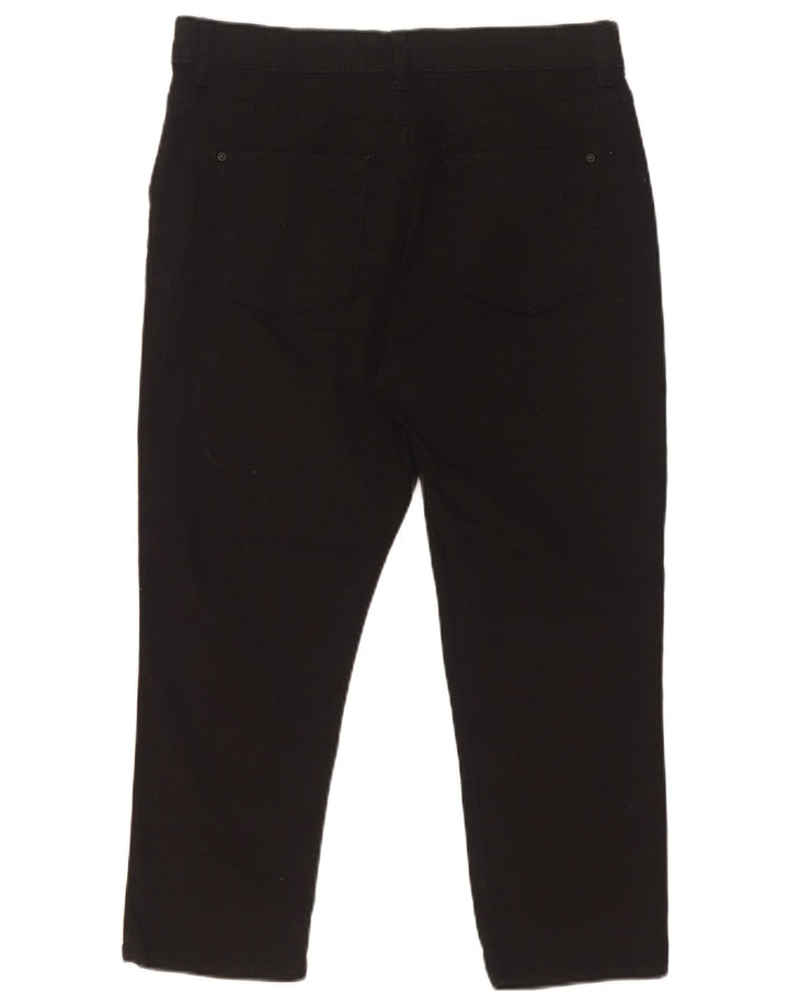 Pantaloni tăiați pentru femei Marks & Spencer UK 12 Medium W30 L22 Negru