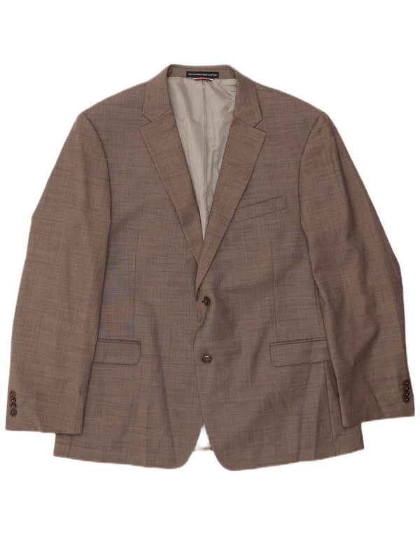 TOMMY HILFIGER Sacou blazer pentru bărbați cu 2 nasturi UK 46 3XL Lână gri