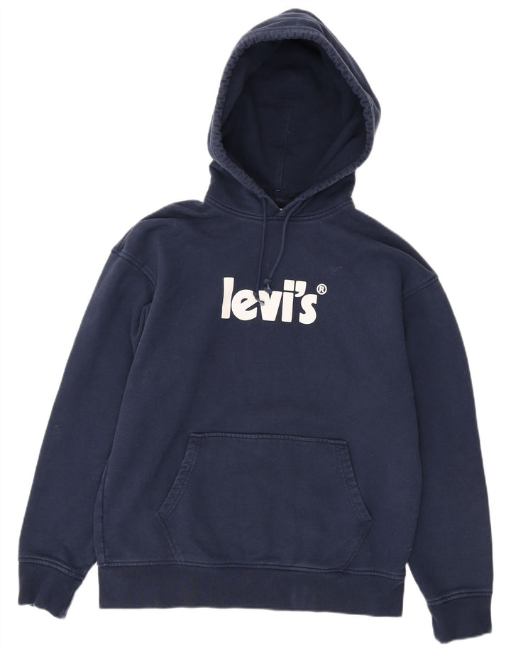 Pulover Levi's pentru bărbați, relaxat, cu glugă, din bumbac, albastru bleumarin
