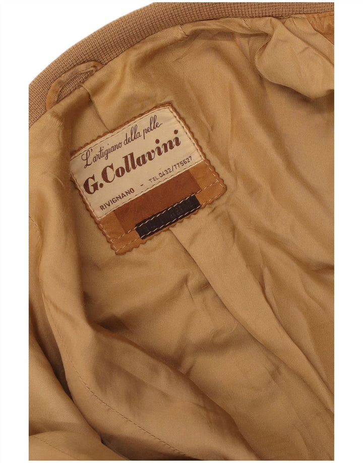 Bomber Vintage pentru bărbați din piele intoarsa UK 36 Small Beige