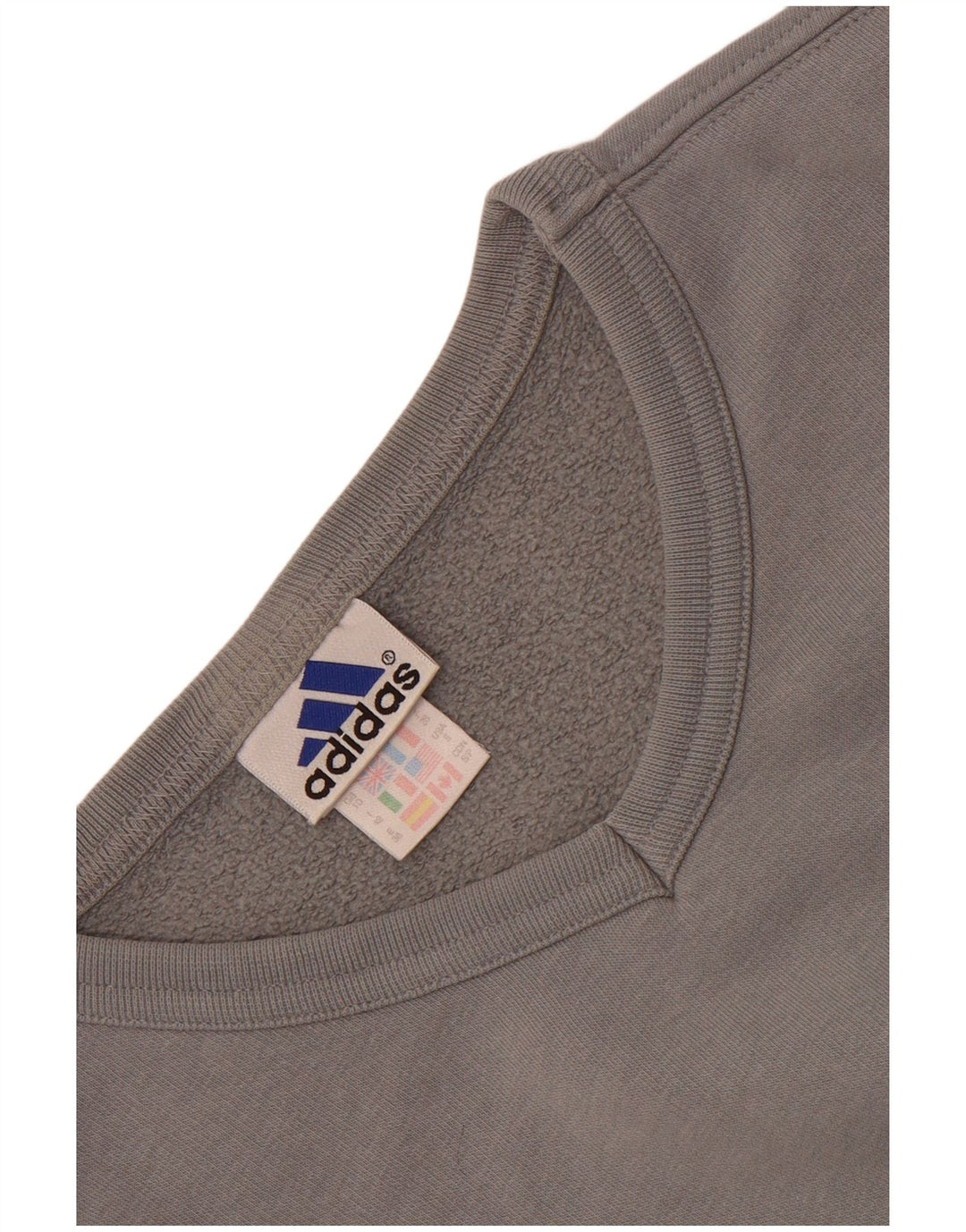 Pulover supradimensionat pentru femei Adidas UK 10 Bumbac gri mic