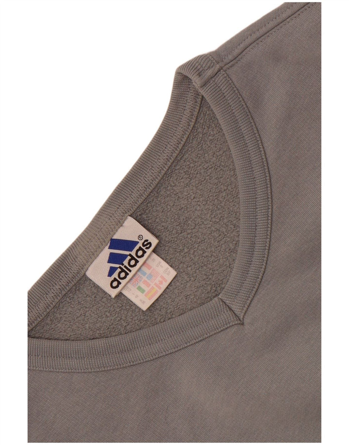 Pulover supradimensionat pentru femei Adidas UK 10 Bumbac gri mic