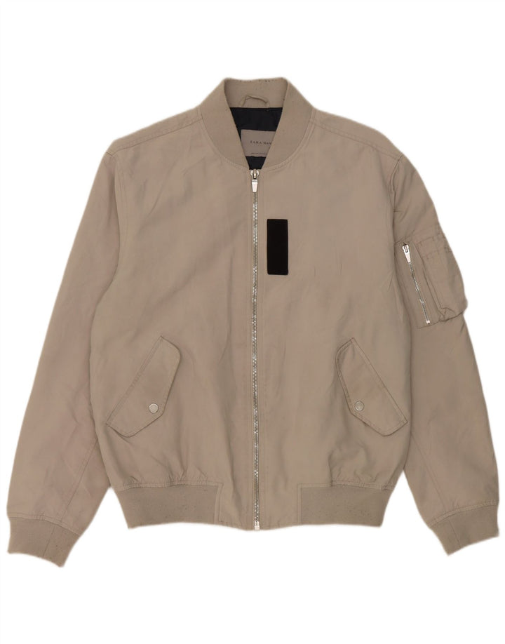Bomber pentru bărbați Zara UK 42 XL Poliester gri