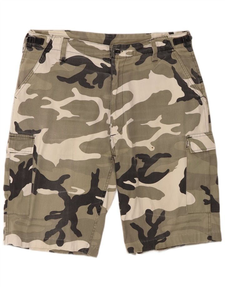 Pantaloni scurti cargo vintage pentru bărbați XL W38 Kaki Camuflage Poliester