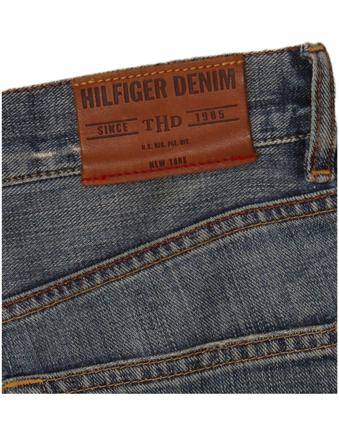 Blugi drepți drepți distressed pentru bărbați Tommy Hilfiger W32 L35 albastru