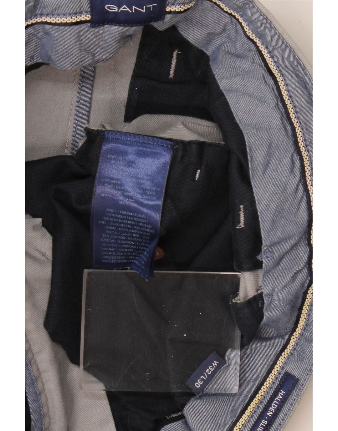 Pantaloni chino pentru bărbați GANT Hallden Slim, L32 L30, bumbac gri