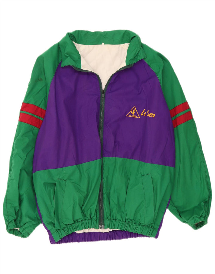 Jachetă de trening vintage pentru bărbați, rezistentă la vânt, IT 54 2XL, verde, bloc de culoare