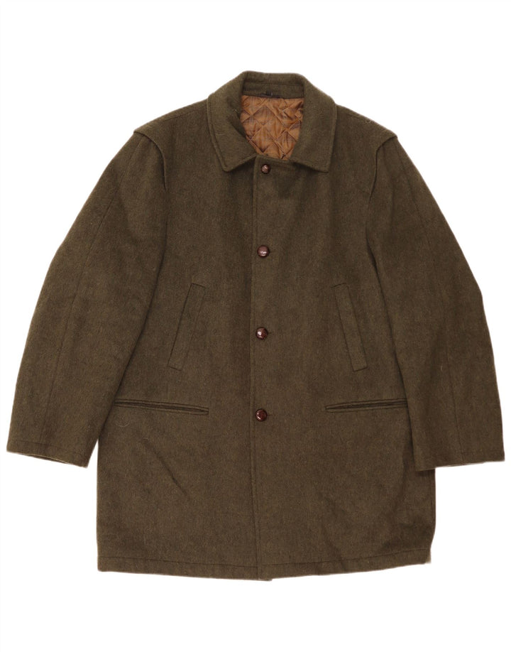 Pardesiu vintage pentru bărbați UK 42 XL Kaki Lână