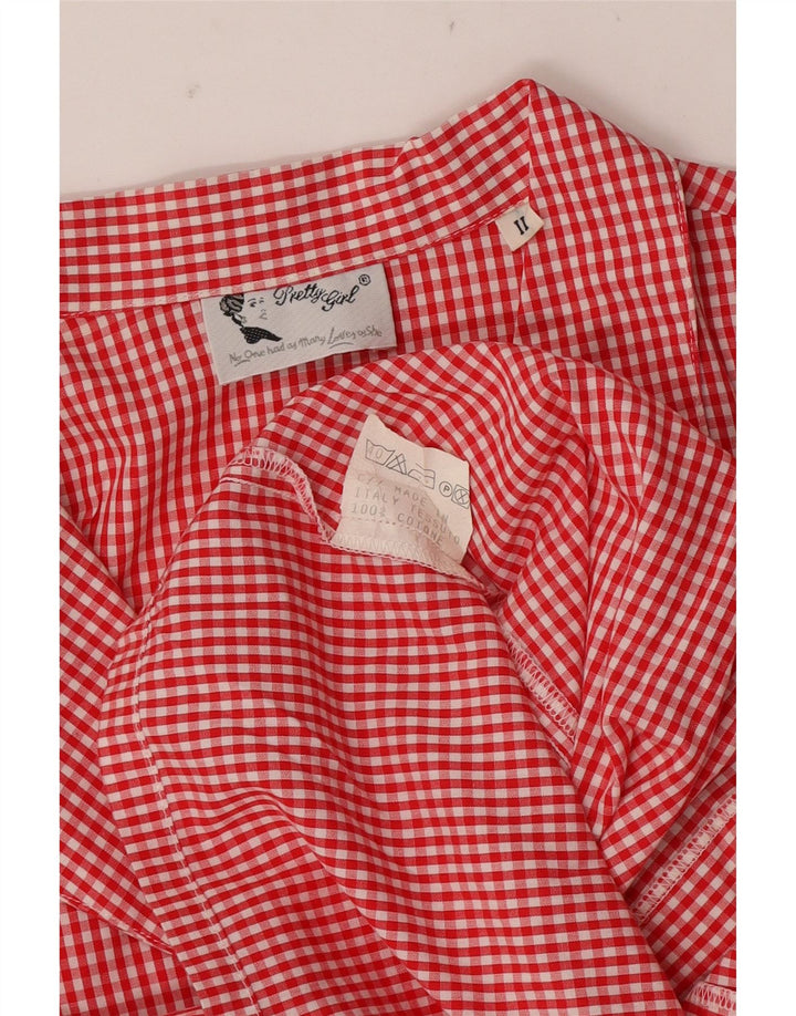 Cămașă VINTAGE pentru femei UK 16, mare, roșu, din bumbac