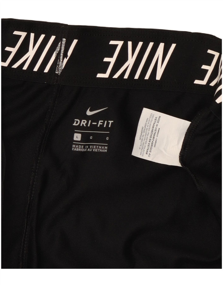 Pantaloni scurți sport Nike Dri Fit pentru femei UK 14, mari, negru, poliester
