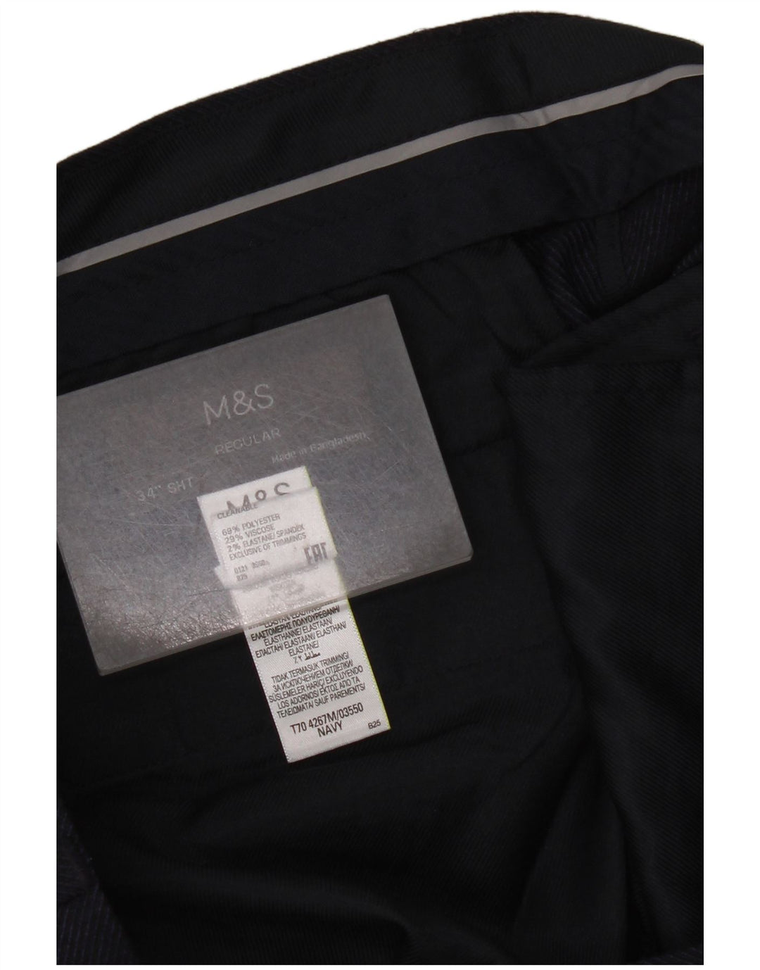 Marks & Spencer Pantaloni drepți pentru bărbați L34 L29 Poliester bleumarin