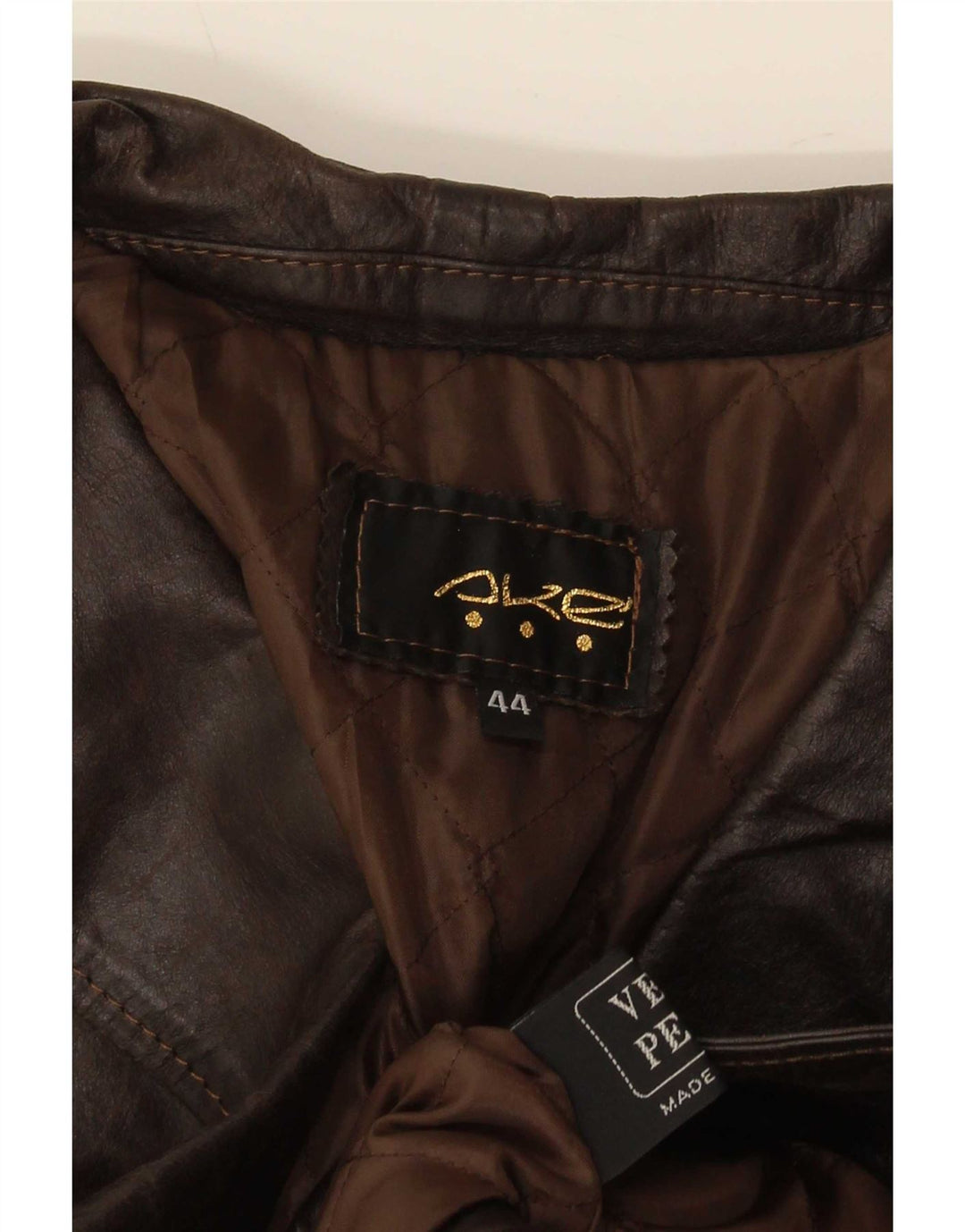 Jachetă vintage din piele cu 1 nasture pentru femei IT 44 maro mediu