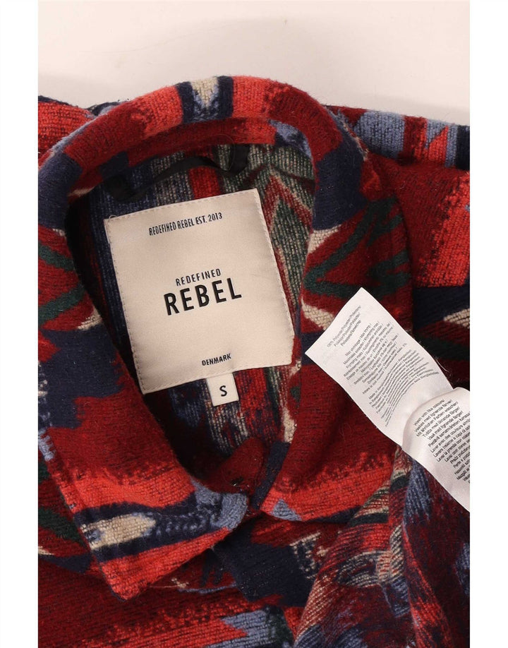 Redefined Rebel Cămașă Shacket pentru bărbați Mic roșu Geometric Poliester Aztec