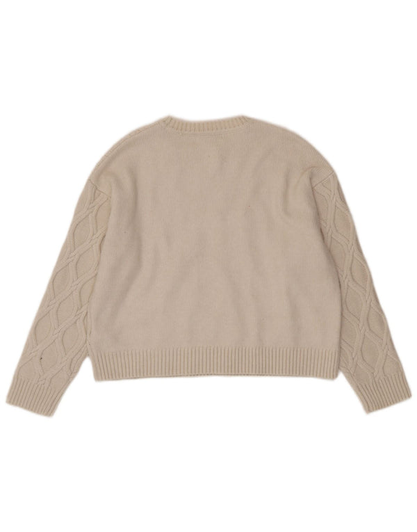 Pulover pentru damă Marks & Spencer crop cu gât de barcă UK 14 Bej mediu