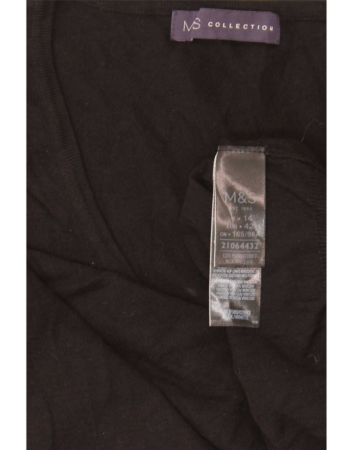 Pulover cu decolteu în V pentru femei Marks & Spencer UK 14, viscoză medie neagră