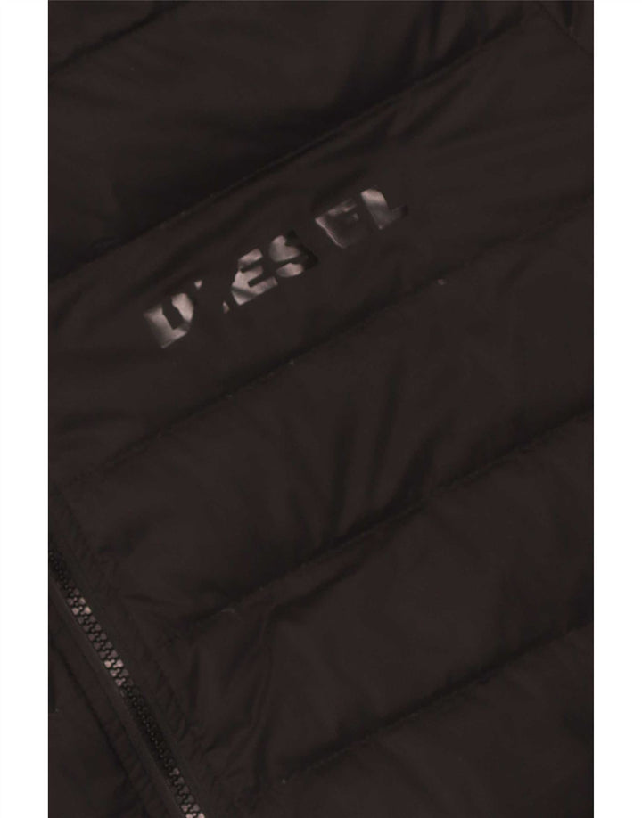 Jachetă căptușită cu glugă pentru bărbați Diesel UK 42 XL Poliester negru