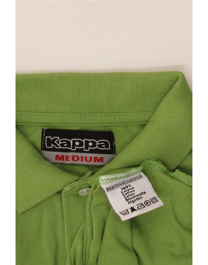 Cămașă polo pentru bărbați Kappa cu mânecă lungă, bumbac verde mediu