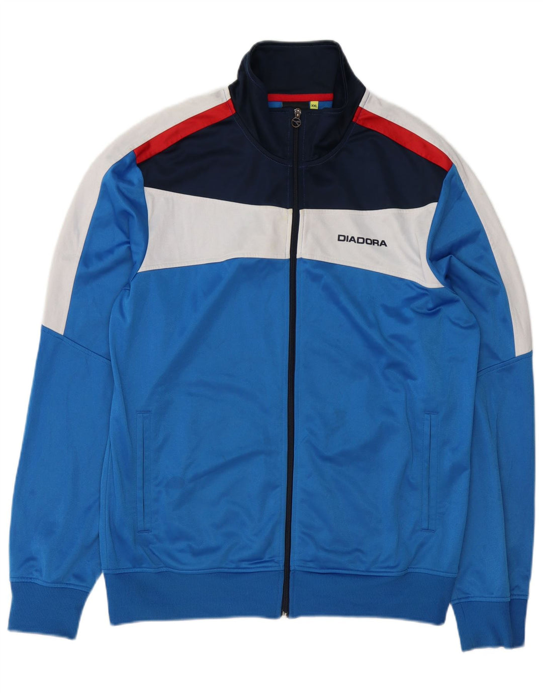 Jachetă de trening pentru bărbați Diadora, 2XL, poliester color block, albastru