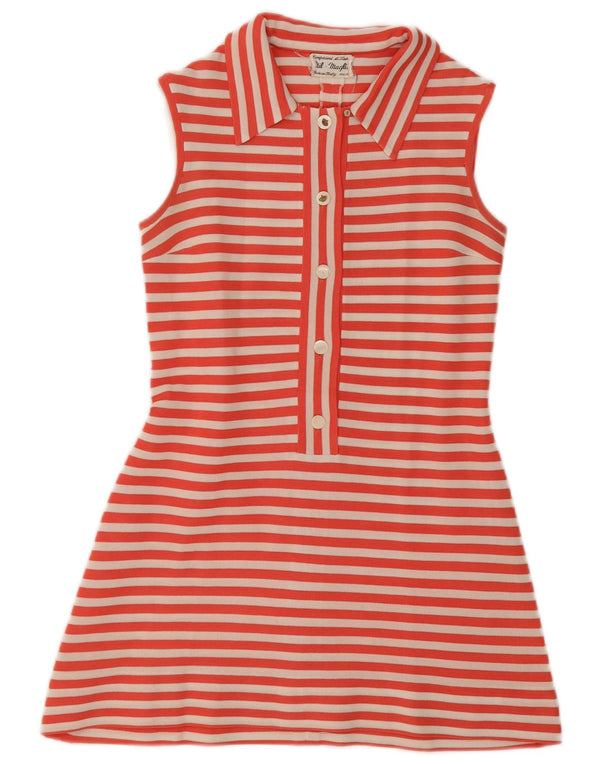 Rochie polo vintage pentru femei fără mâneci UK 12 Medium Red Dunge