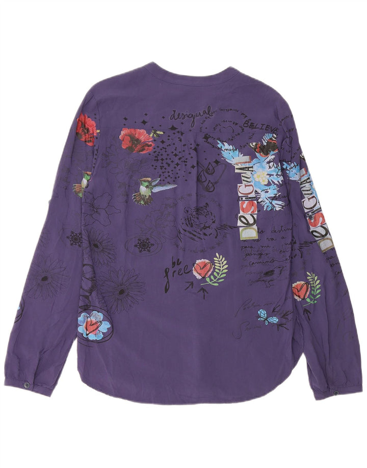 Cămașă pulover pentru femei Desigual UK 14 Medium Bluemarin Floral Viscose