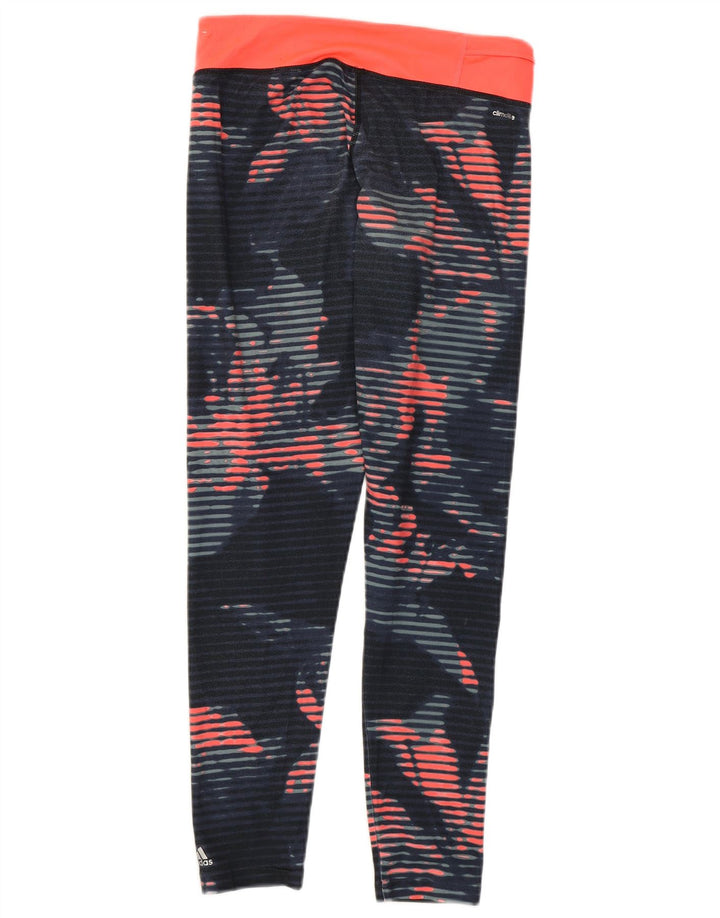 Leggings crop pentru femei Adidas UK 8/10 Poliester cu dungi albastre mici