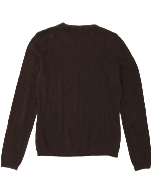 BENETTON Womens Boat Neck Jumper Sweater UK 12 Medium Brown Wool