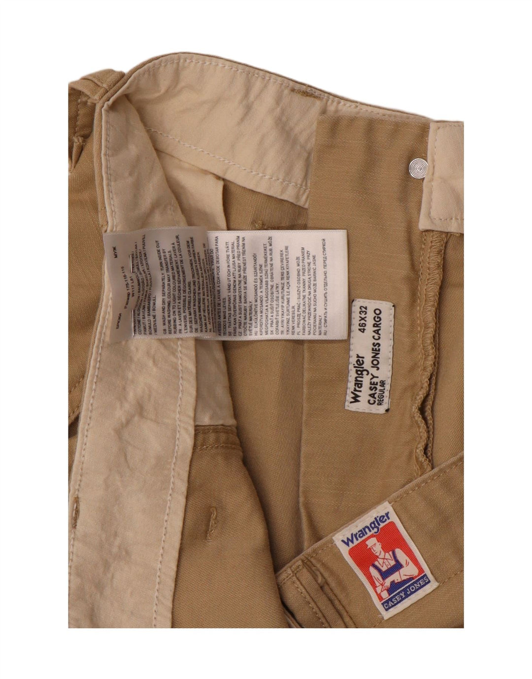 WRANGLER Pantaloni cargo bărbați Casey Regular Slim W46 L23, bumbac bej
