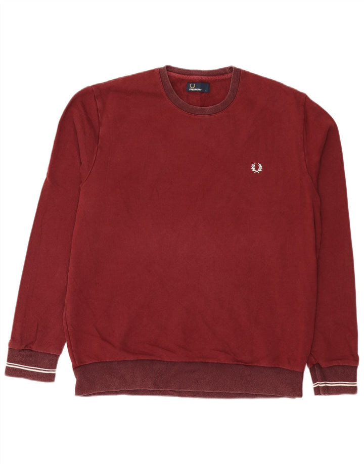 Hanorac pentru bărbați Fred Perry Pulover mare din bumbac burgundă