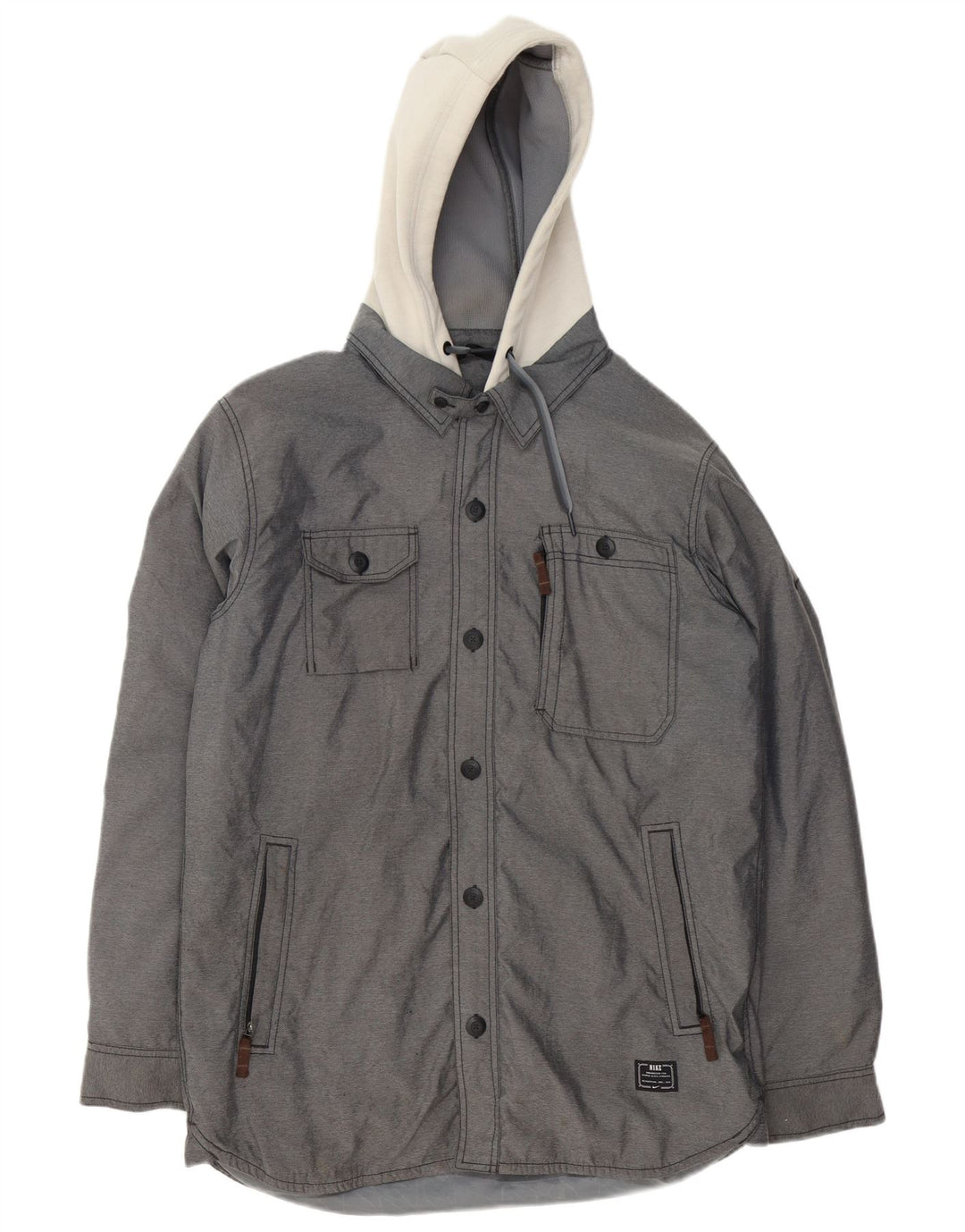 Jachetă de vânt cu glugă pentru bărbați Nike UK 36, Gri mic, poliester color bloc