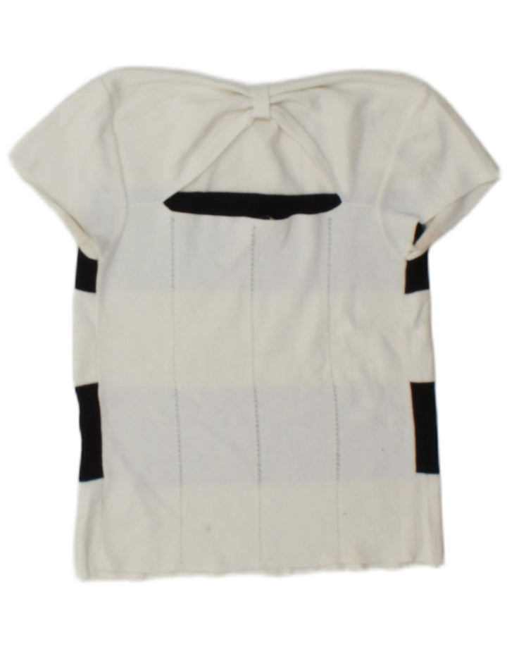Top pentru femei Emporio Armani Crop Off Shoulder IT 42 Medium White Striped