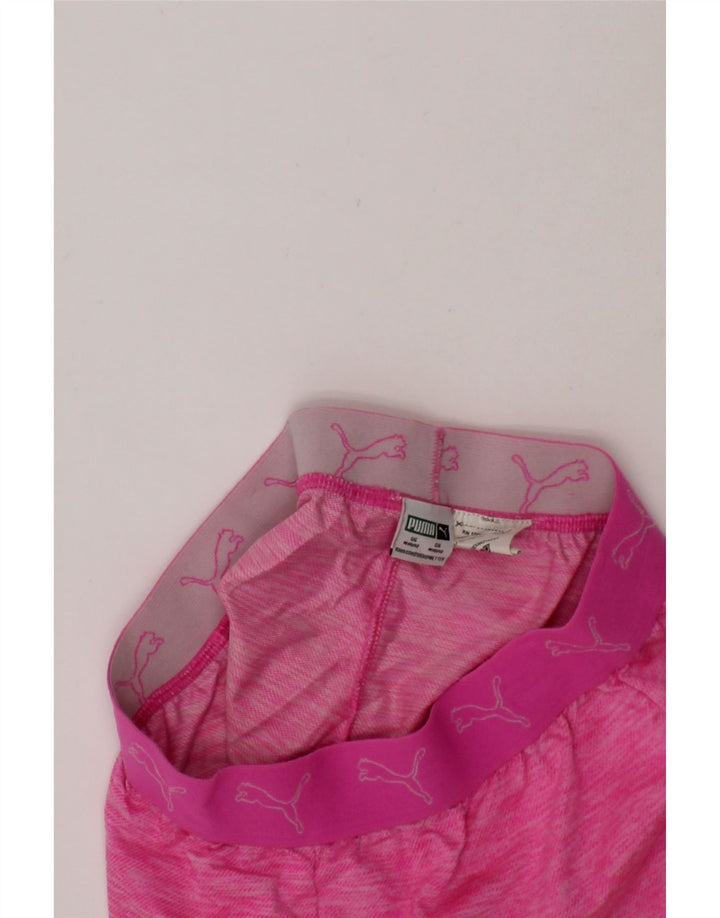 PUMA Girls Graphic Sport Shorts 10-11 Years Medium Pink Polyester Vintage Puma and Second-Hand Puma from Messina Hembry 