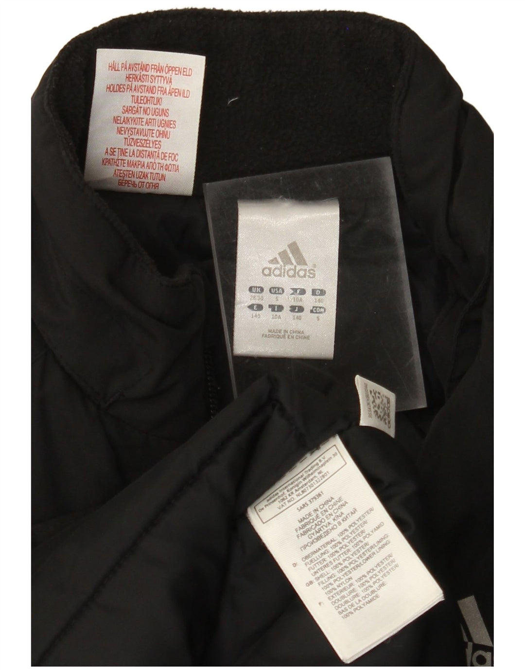 Jachetă Windbreaker cu grafică ADIDAS pentru băieți 9-10 ani, negru, color block
