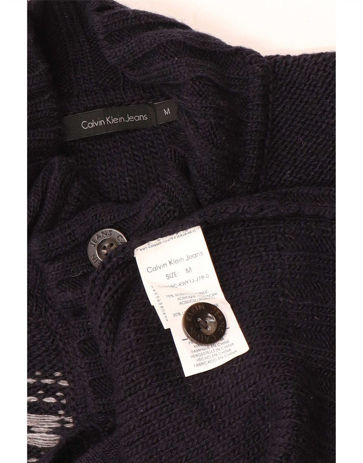 Pulover Calvin Klein Jeans pentru bărbați, cu gât cu nasturi, albastru bleumarin mediu