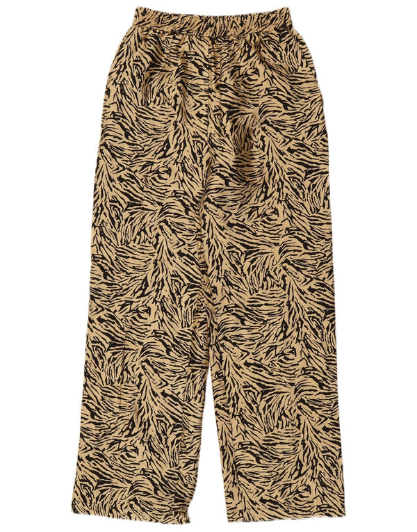 Topshop Pantaloni de damă cu talie înaltă UK 8 Small W28 L30 Beige Animal Print