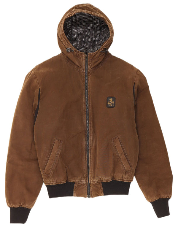 Jachetă bomber cu glugă pentru bărbați Refrigiwear UK 38 Medium Khaki Colorblock Bumbac